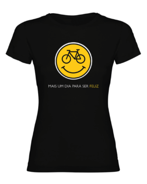 T-shirt Preta - Smile - Branco